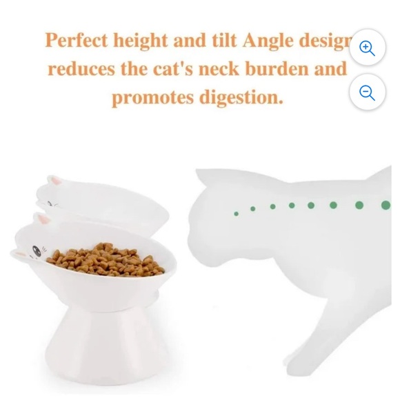 Ceramic Raised Cat Bowls, Elevated X Food or Water Bowls, - Picture 7 of 8